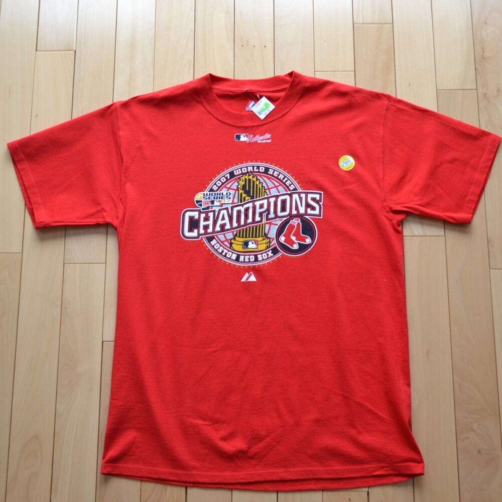 NWT Retro Majestic Red Sox World Series Champions 2007 Size Large